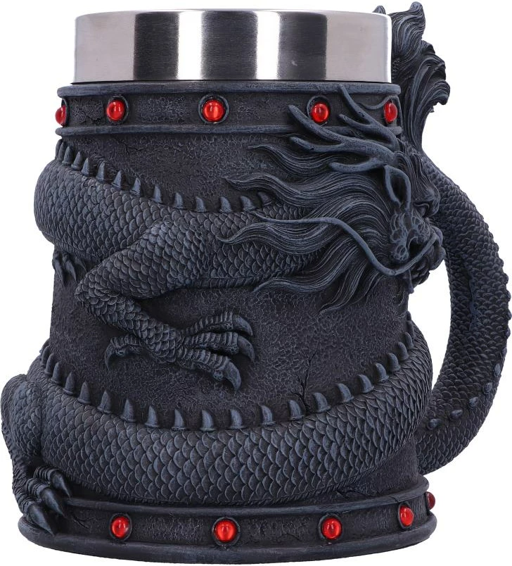 Kupë Nemesis Now Dragon Coil 16 cm, e zezë