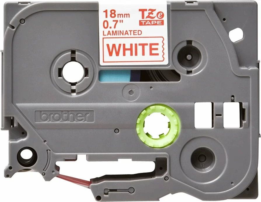 Kasetë etiketuese Brother TZe-242, 18mm, tekst i kuq në të bardhë, 8m