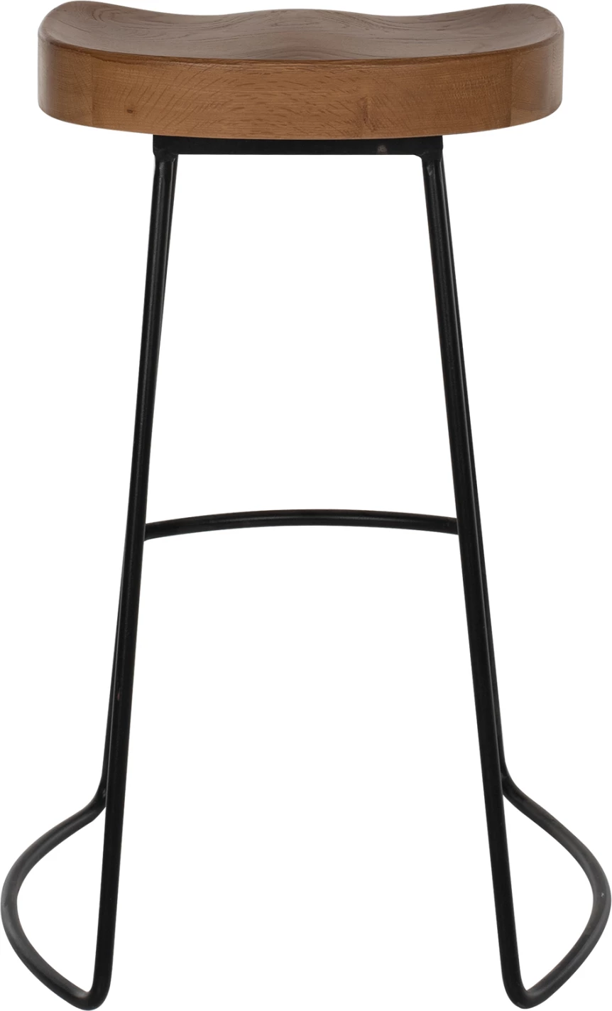 Karrige për bar, dru-metal natyral-e zezë, 45x36x71H cm, FH9333.01