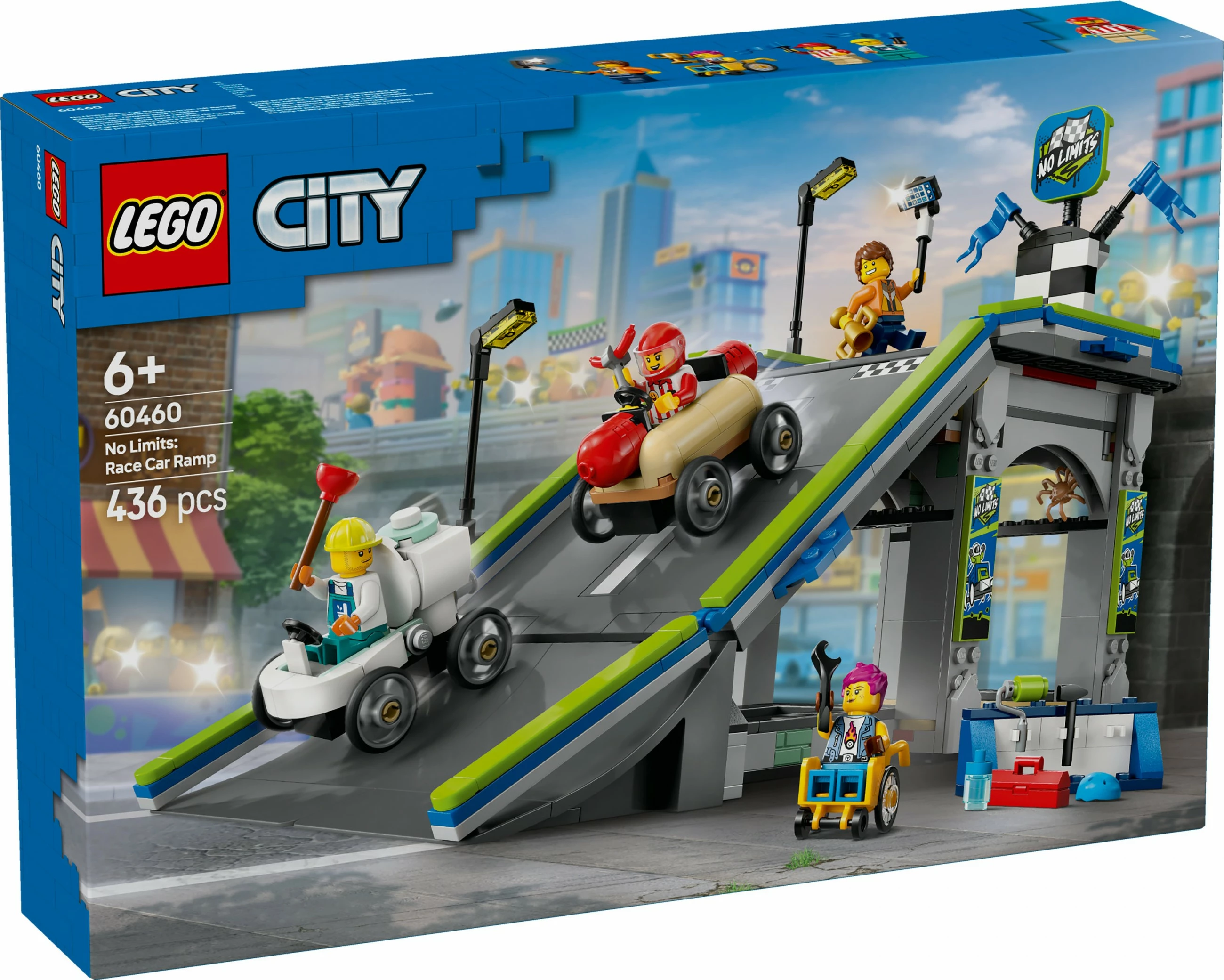 Set ndërtimi LEGO City 60460, rampë gare, 436 pjesë, multikolor