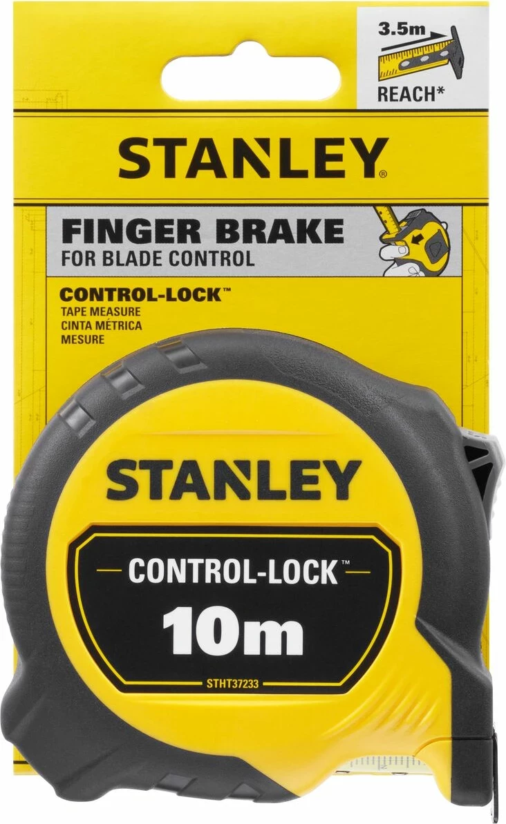 Metër shirit Stanley Control-Lock STHT37233-0 10 m x 25 mm, verdhë/zi