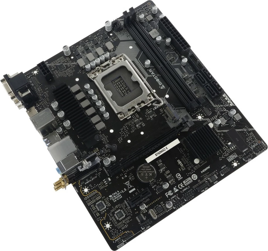Pllakë amë Biostar B760MX2-E, Intel, LGA 1700, DDR4-SDRAM, 64 GB, micro ATX