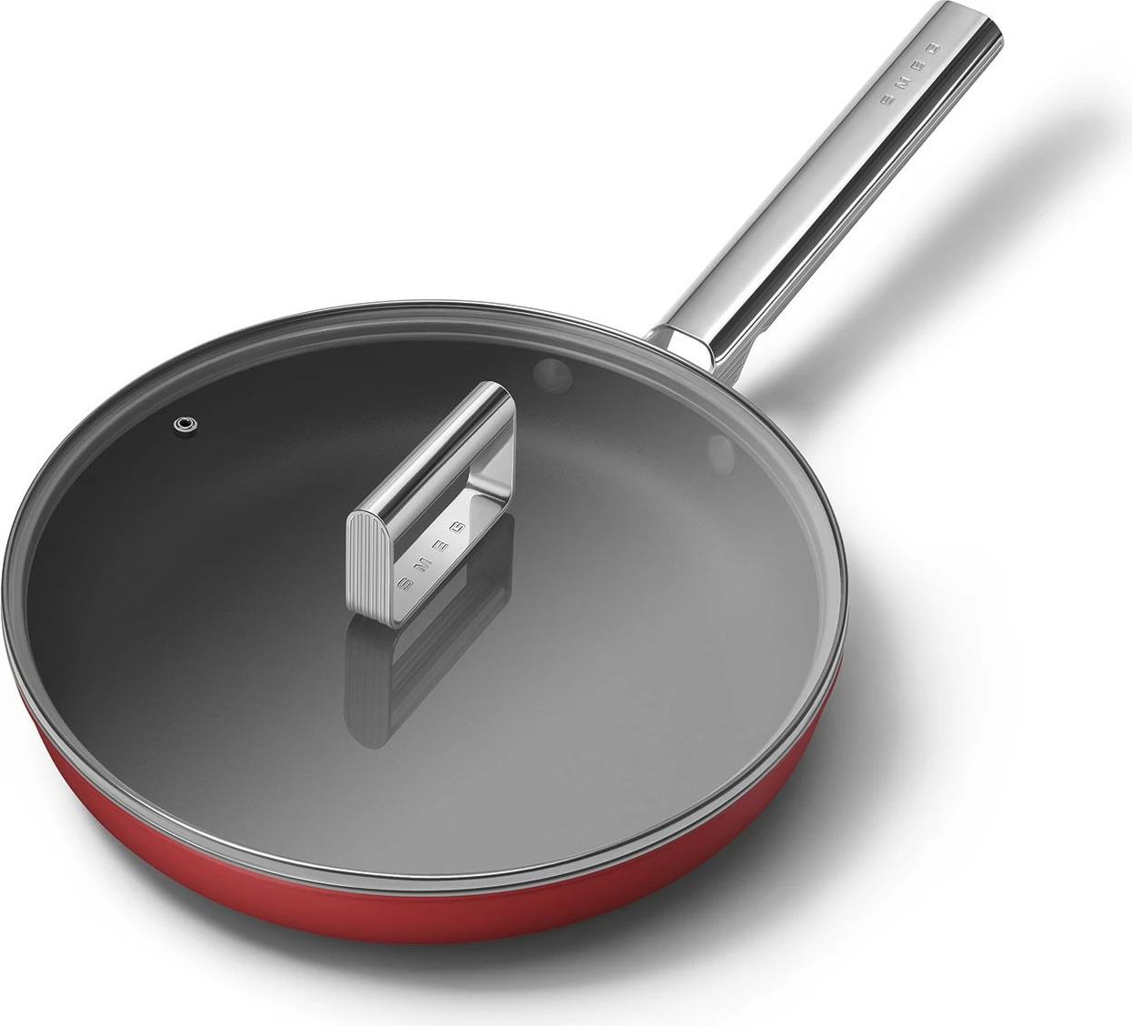 Tigan SMEG CKFF2801RDM 28 cm, alumini, jo-ngjitës, e kuqe