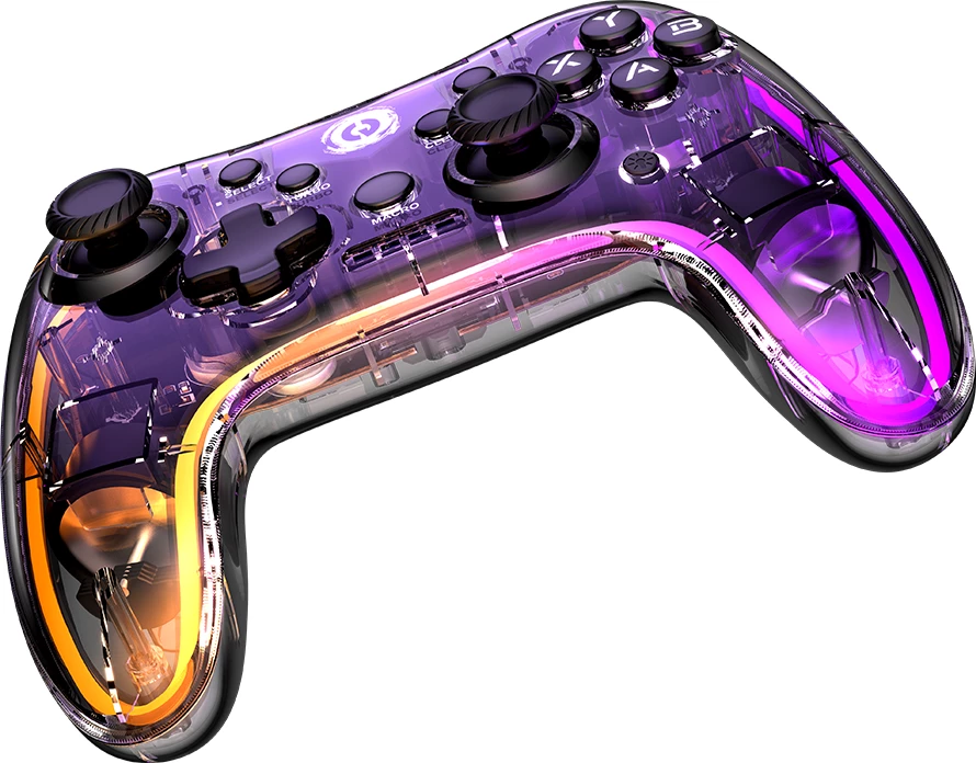 Gamepad CANYON Brighter GPW-04, wireless me dongle, 800 mAh, RGB, Crystal transparente