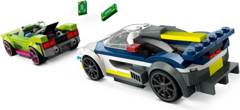 Set LEGO City 60415, makinë policie dhe muscle car, 213 pjesë, për fëmijë, shumëngjyrëshe