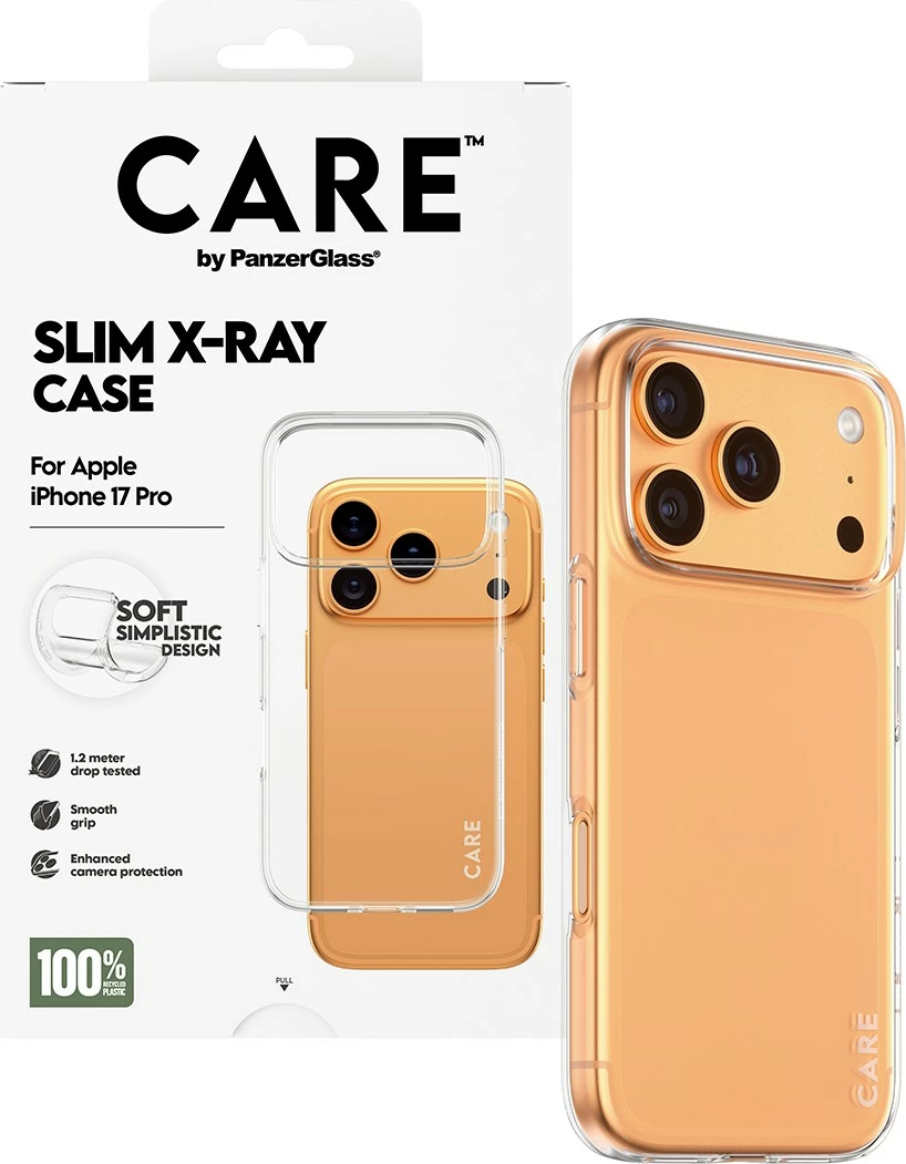 Mbështjellës PanzerGlass CARE fashionable X-Ray Soft Basic për iPhone 17 Pro, transparent