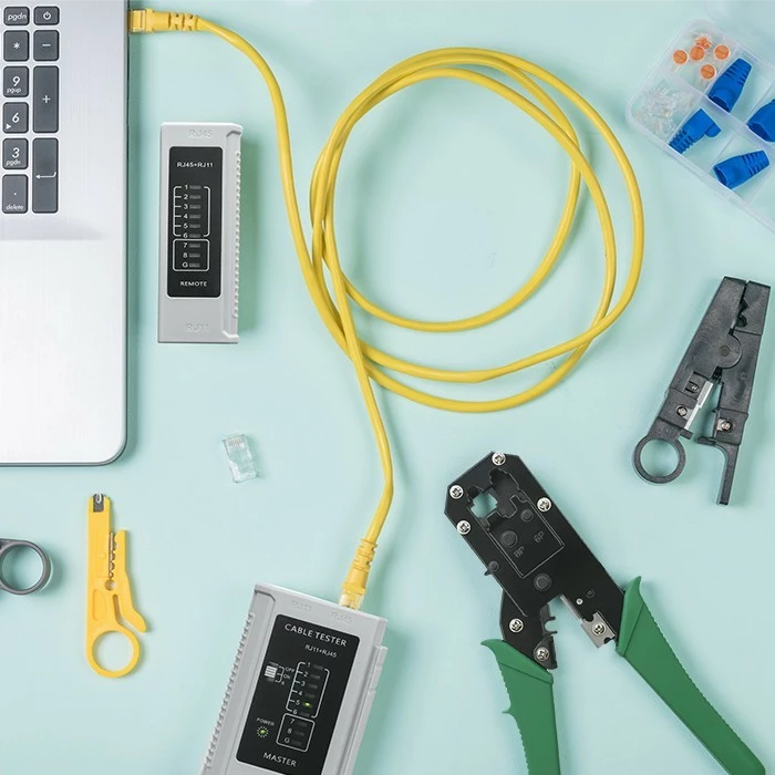 Vegël krimpimi modulare Qoltec 54381 për prerje dhe krimpim kabllosh Ethernet 8P 6P, e gjelbër