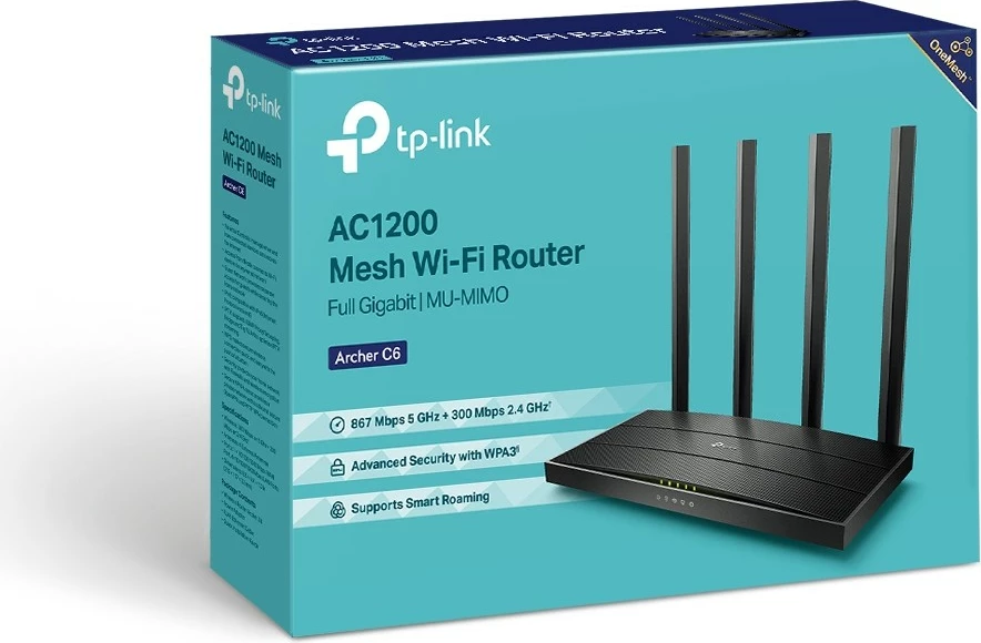 Router TP-LINK Archer A6 AC1200, 1WAN 4LAN, i zi