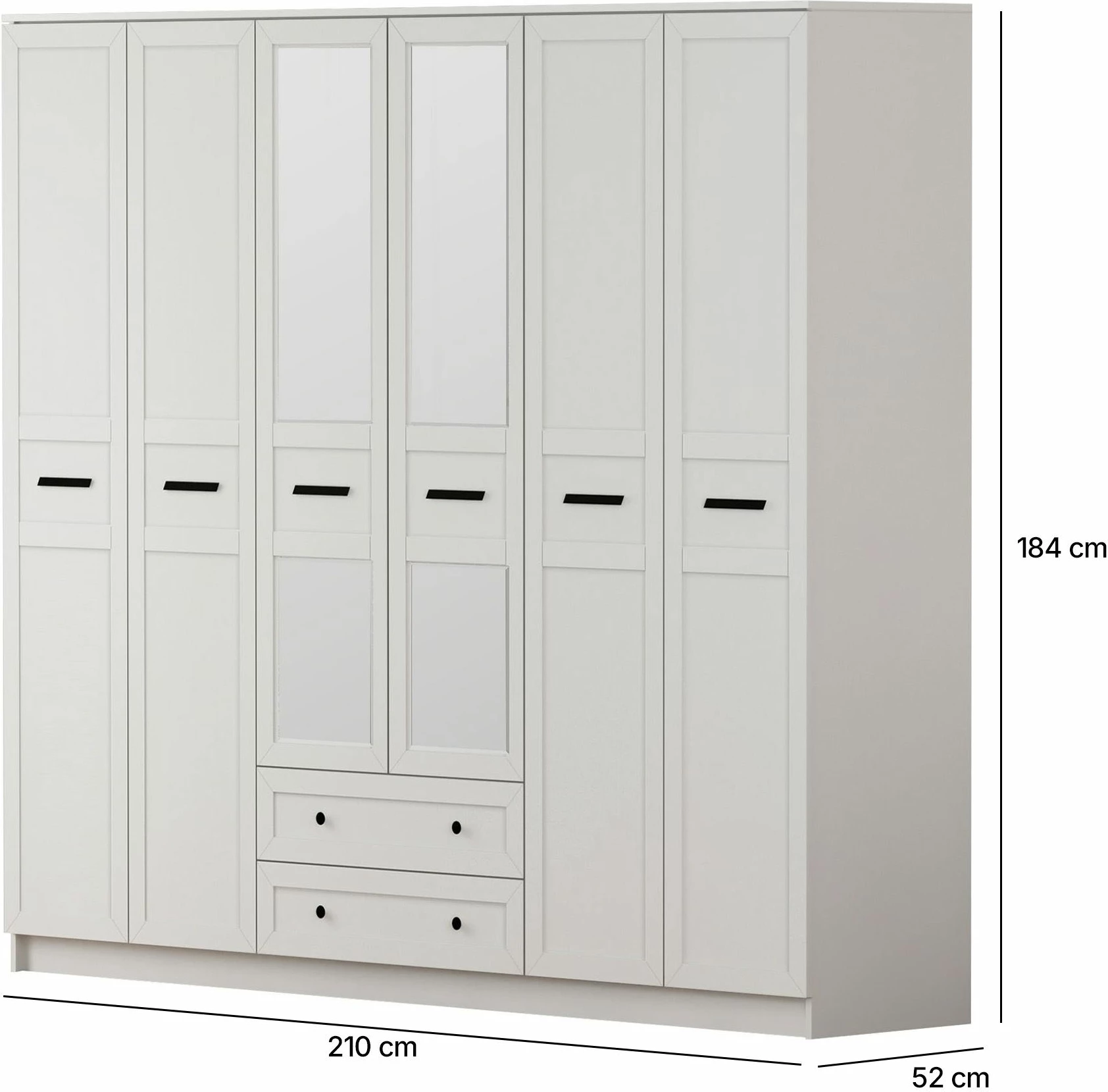 Dollap garderobe Skye Decor, ngjyrë e bardhë mat, Rb-168-01-012