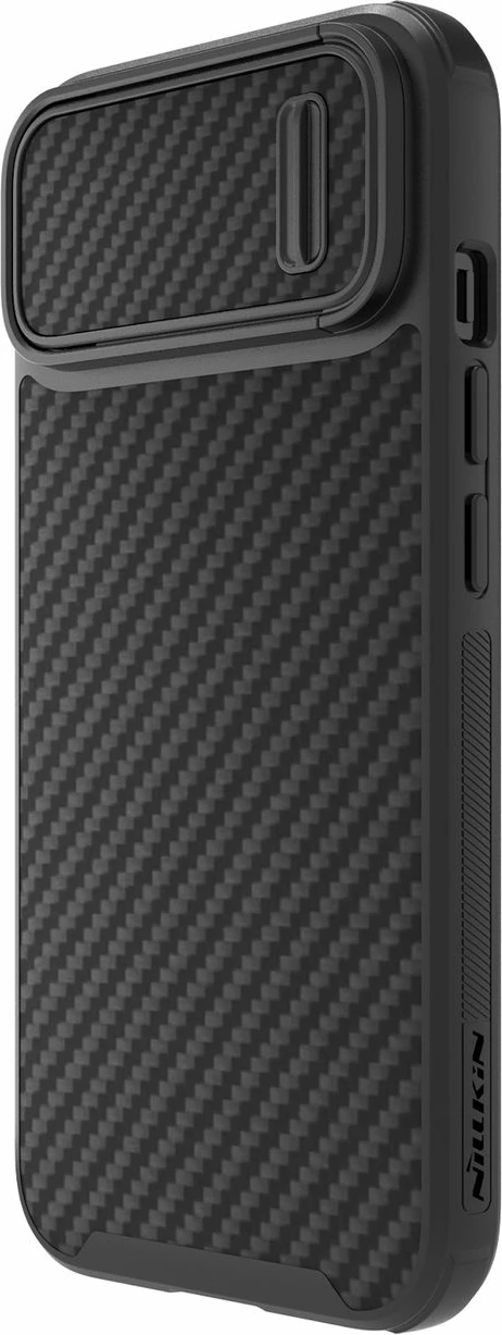 Mbështjellës Nillkin Synthetic Fiber S Case për iPhone 14 Plus me kapak kamere, i zi