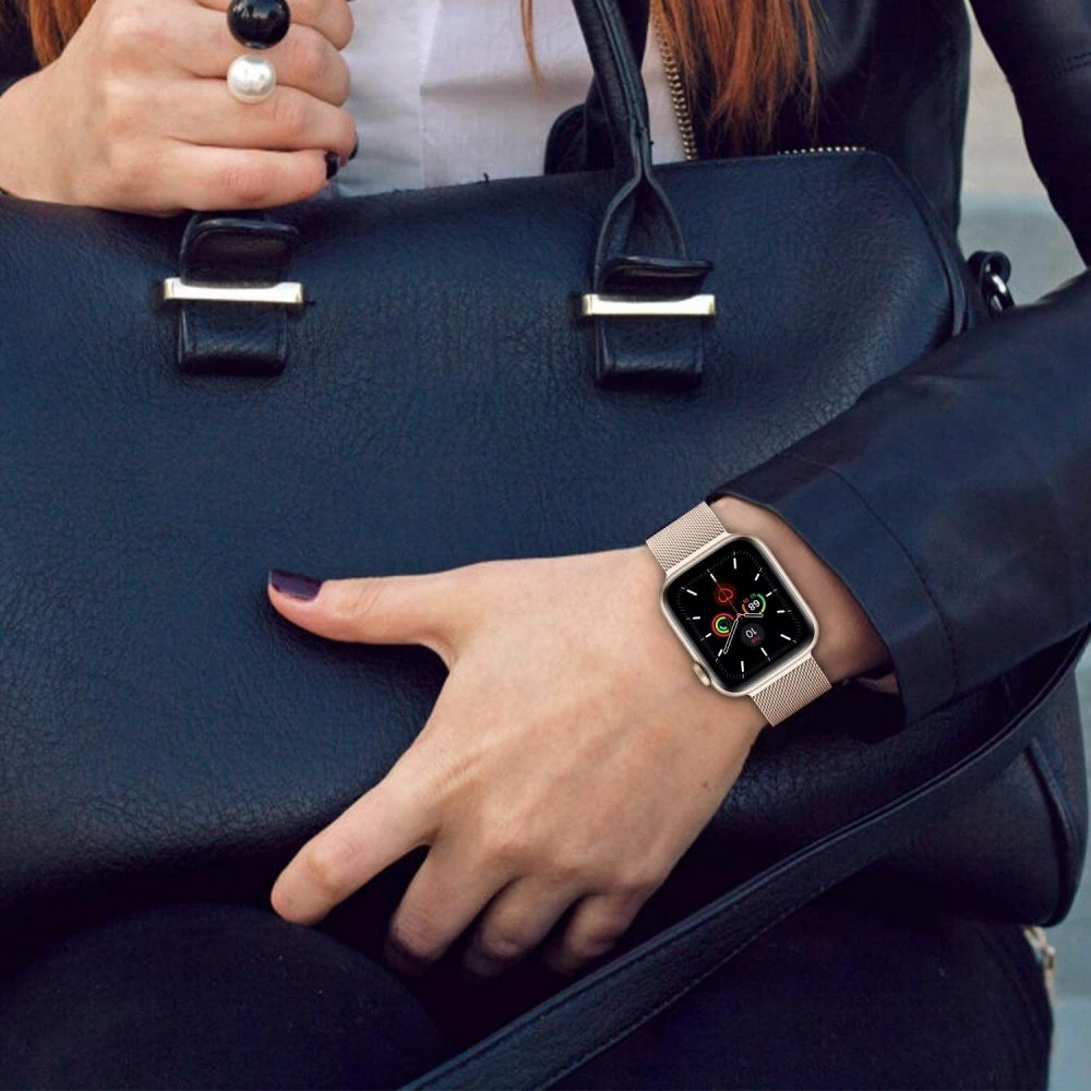 Rrip çeliku Tech-Protect MilaneseBand për Apple Watch 4/5/6/7/8/9/SE/Ultra 1/2, i zi