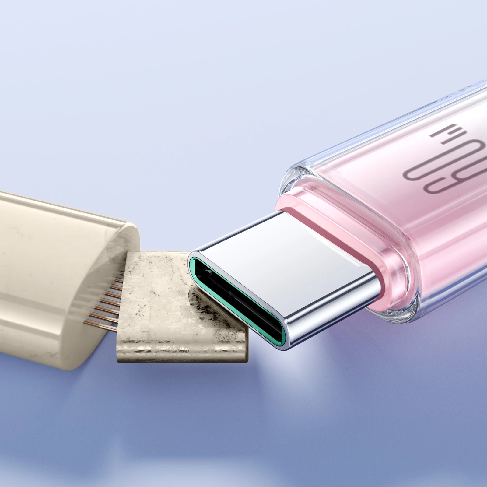 Kabllo USB-C në USB-C Joyroom S-A42 Crystal-Clear Series, 1.2m, 60W, Bardhë