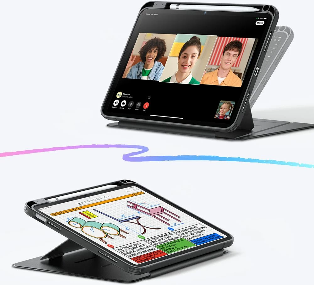 Mbështjellës ESR Flip Hybrid për iPad 10.9" (10 gen.)/11" (11 gen.), e zezë