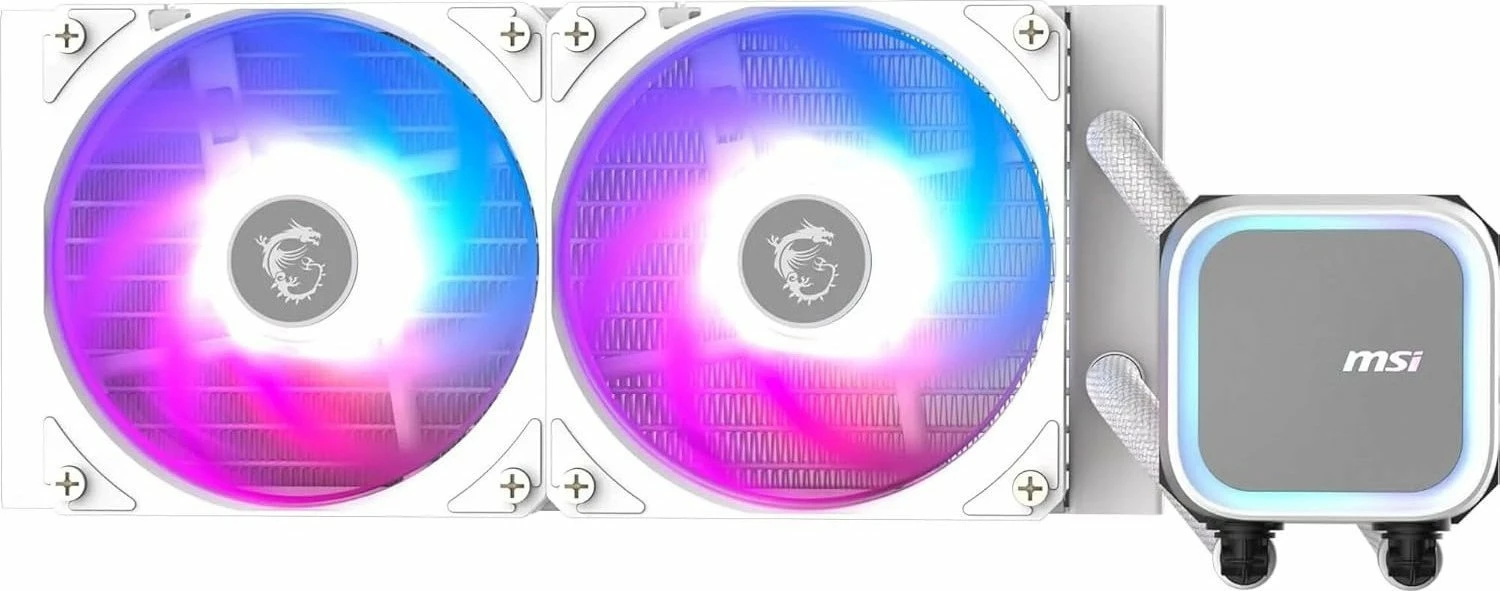Ftohës me ujë (AIO) MSI MAG CoreLiquid A13 240mm ARGB 306-7ZWCA21-L80, e bardhë, set me 2 ventilatorë 120mm