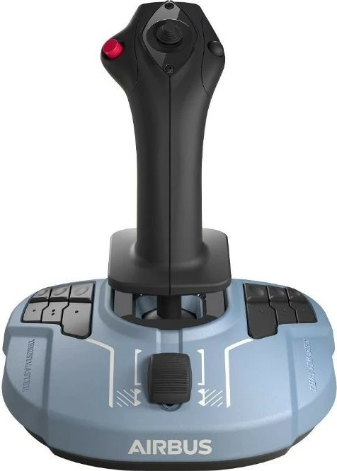 Joystick fluturimi, Thrustmaster TCA Sidestick Airbus Edition 2960844, USB me kabllo, 17 butona, hat 8-drejtimësh, levë throttle me reverse, Black/Blue