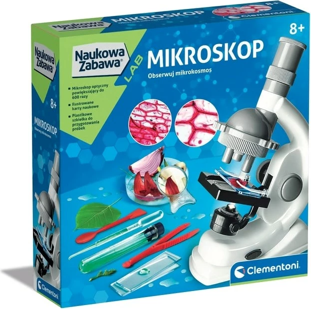 Set shkencor Clementoni Scientific Fun, mikroskop për eksperimente, për fëmijë 8+