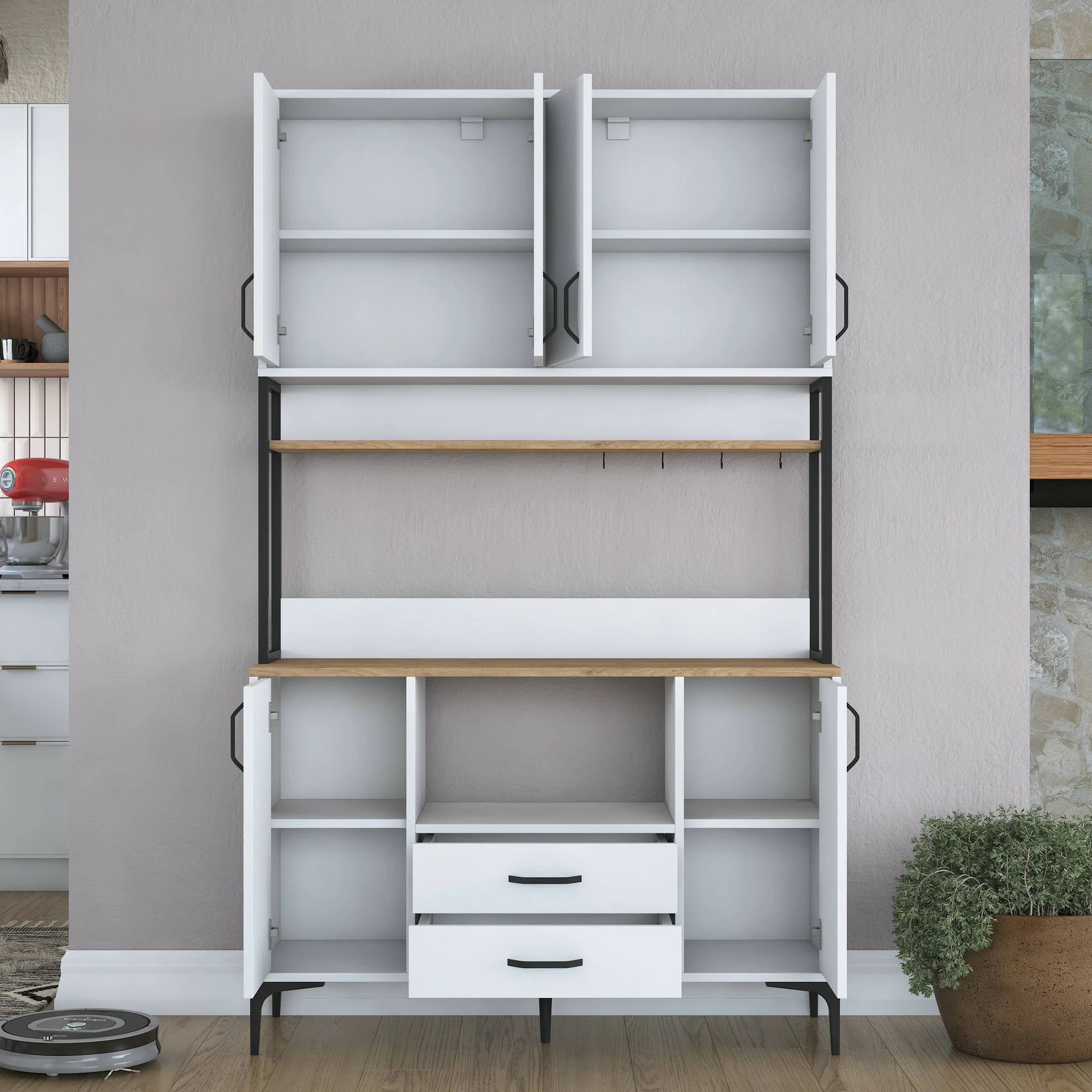 Dollap multifunksional Skye Decor, ngjyrë arre dhe e bardhë, JE169 - 3400