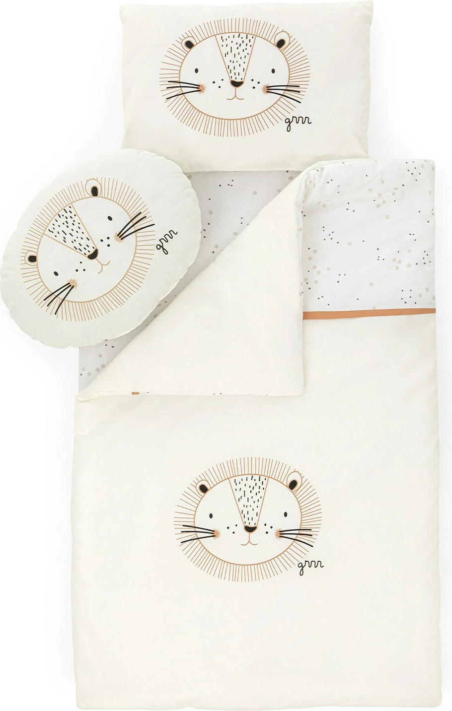 Set gjumi për beba, 5 pjesë, Evila Originals, luani i vogël, ngjyrë ecru