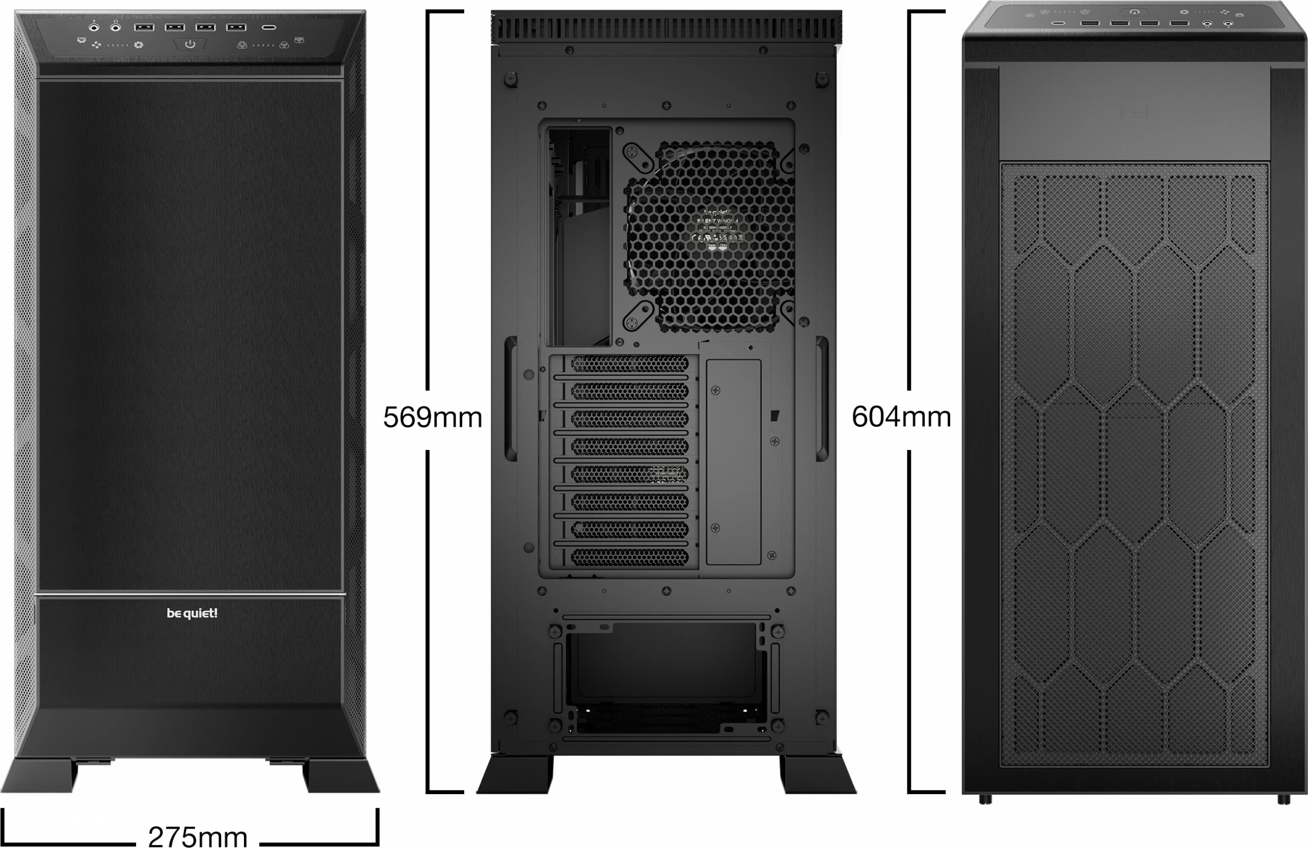 Kasë Be Quiet! DARK BASE PRO 901, Full Tower, PC, ATX, EATX, micro ATX, Mini-ATX, XL-ATX, Alumini, Qelq, Çelik, Gaming, e zezë