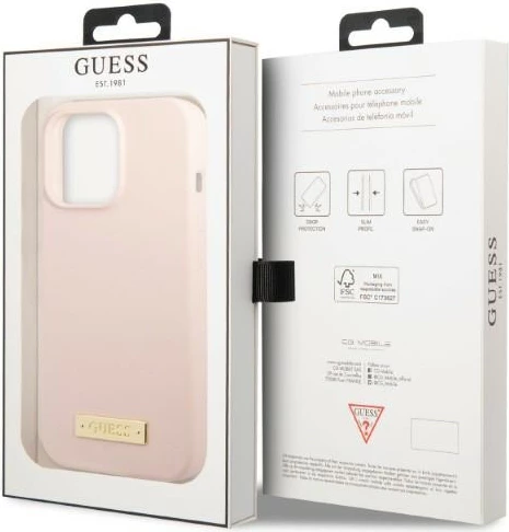 Mbështjellës Guess për iPhone 13 Pro Max 6.7", silikon, MagSafe, rozë