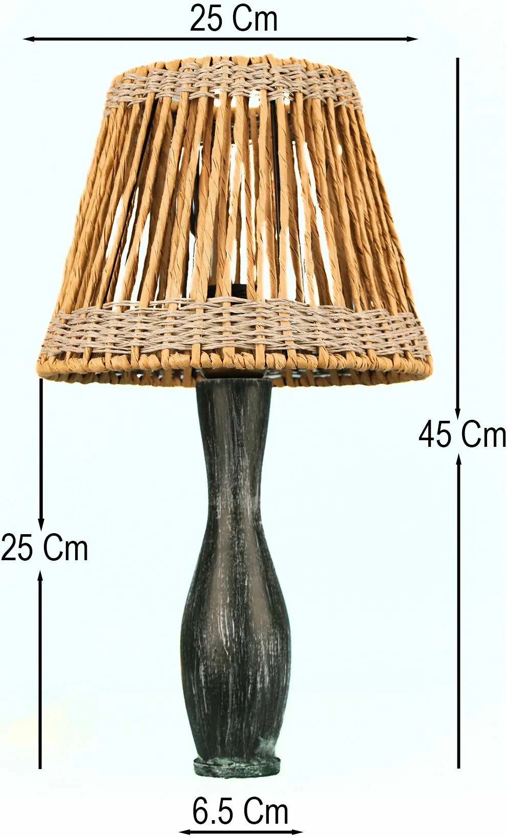 Llambë tavoline Opviq, BK055, dru, ngjyrë lis dhe kaltër