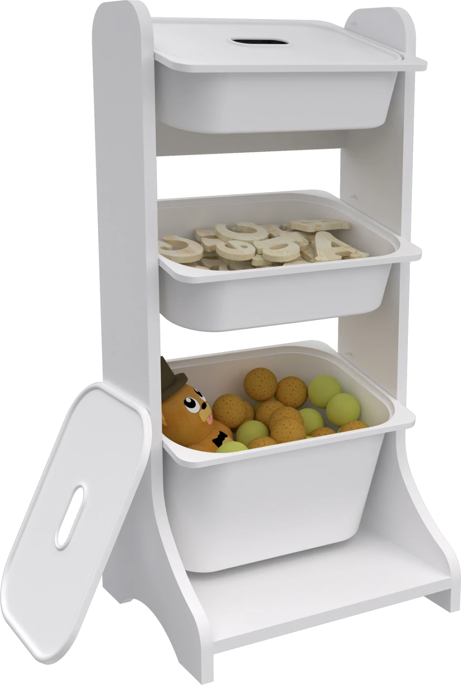 Mobilje magazinimi FRED FH18207.01, melaminë e bardhë, 44x35x90H cm