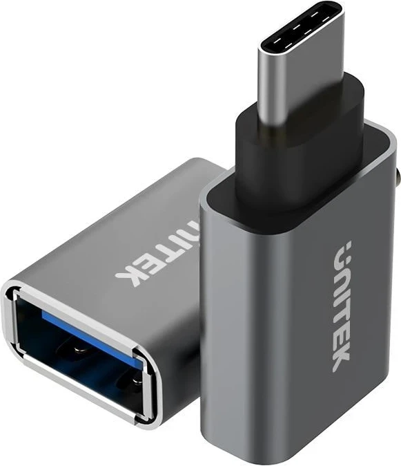 Adaptues Kablli UNITEK Y-A025CGY, USB Type-C në USB Type-A, Metalik