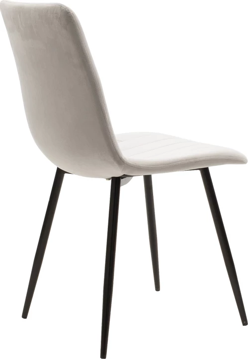 Set tavoline me dy karrige Julita-Noor, MDF i zi, këmbë natyrale, karrige kadife gri, 60x76cm