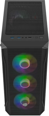 Kasë Natec Fury Shobo SH4F RGB, Midi Tower, xham i temperuar, 4 ventilatorë RGB, e zezë
