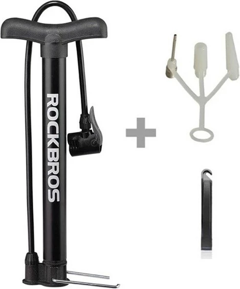 Pompë dyshemeje për biçikletë Rockbros A320, Metal, E zezë