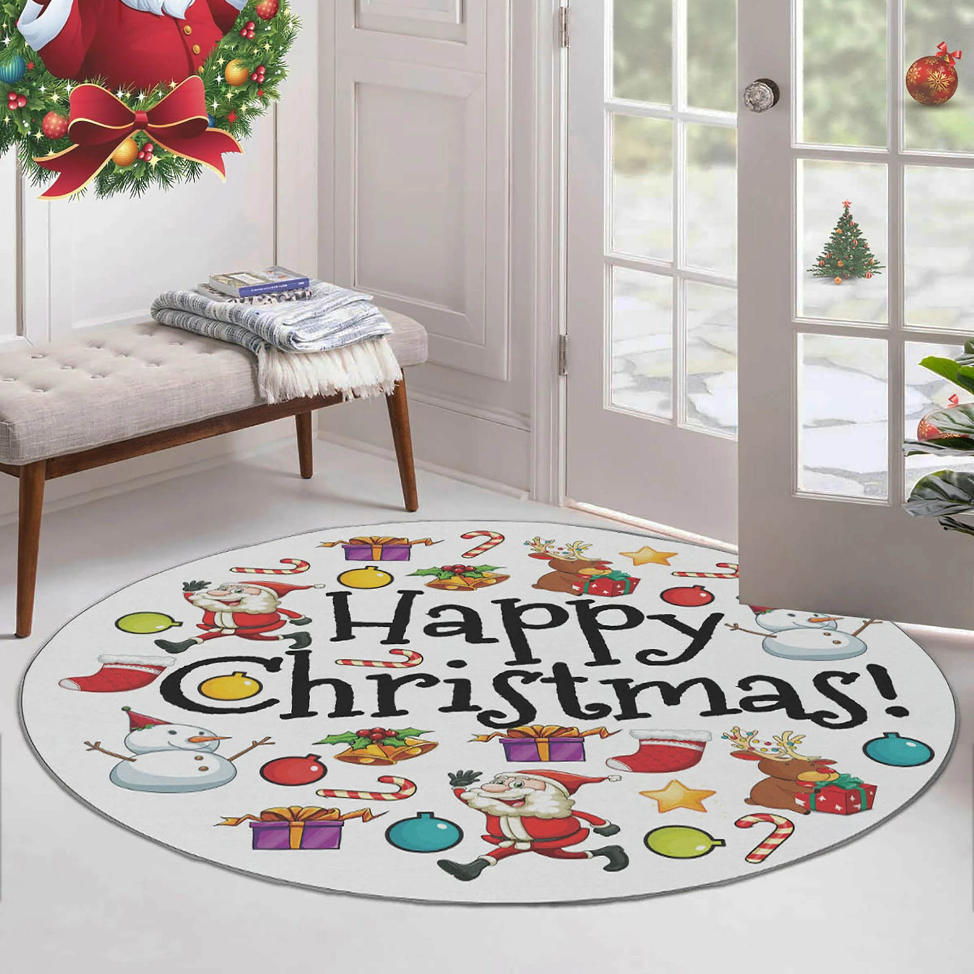 Qilim i rrumbullakët, shumëngjyrësh, 160cm, Conceptum Hypnose, Woopamuk444