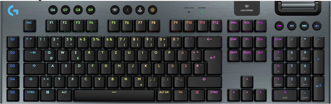 Tastierë, Logitech, G915 X Lightspeed 920-012705, pa kabllo, GER layout, madhësi standarde, e zezë