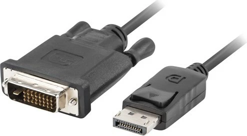 Kabllo Lanberg DisplayPort në DVI-D (24+1) mashkull-mashkull, 1m, e zezë