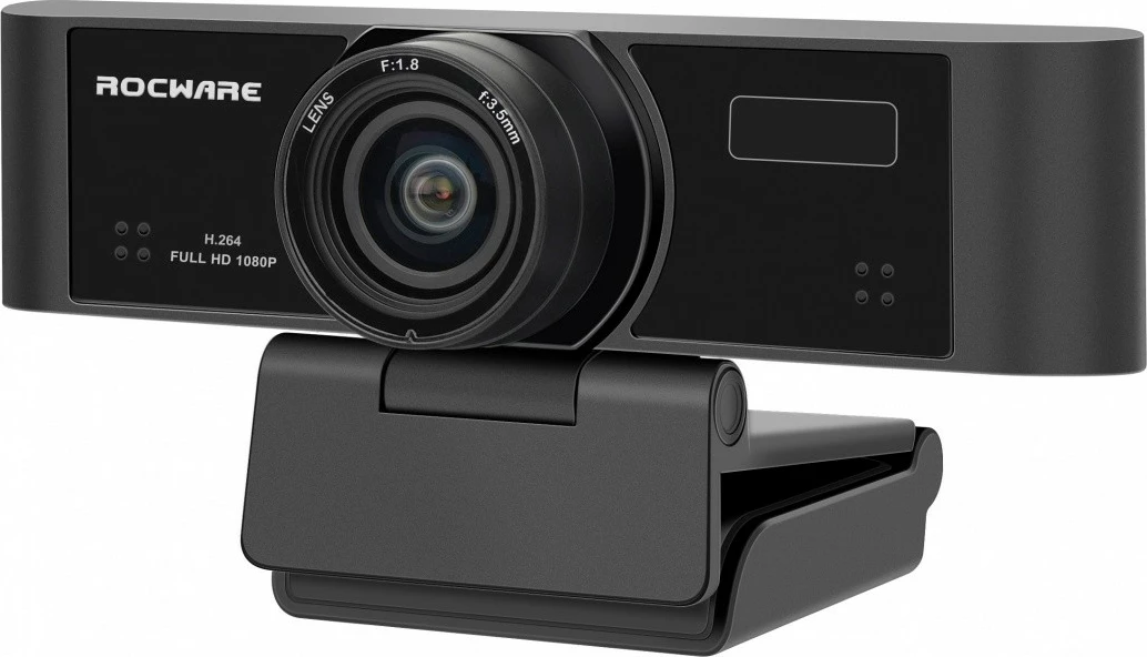 Kamerë USB ROCWARE RC15, Full HD 1080p, mikrofon i integruar, e zezë/gri/çelik