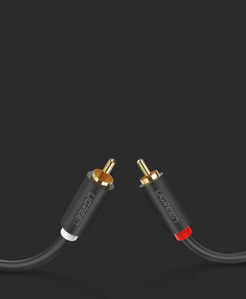 Kabllo audio RCA Ugreen UGR457BLK 2xRCA male në 2xRCA male 5 m, gri