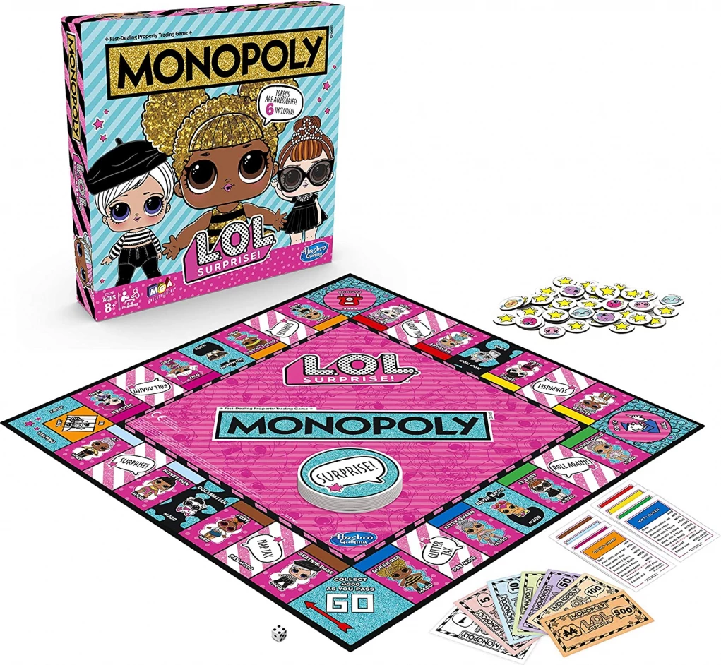 Lojë tavoline Hasbro Monopoly L.O.L. Surprise, version anglisht, 2-6 lojtarë, 8+