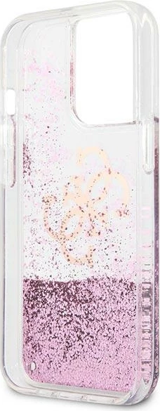 Mbështjellës Guess GUHCP13XLG4GPI për iPhone 13 Pro Max 6.7", hardcase, 4G Big Liquid Glitter, rozë