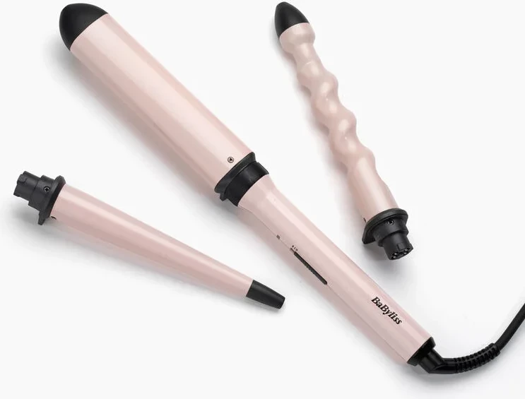Mashë flokësh 3-në-1, BaByliss MS750E, 3 koka të ndërrueshme, veshje qeramike, 180-200°C, rozë