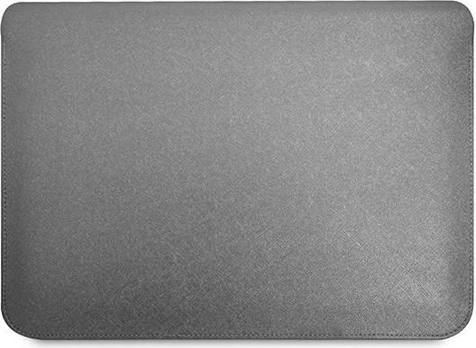 Mbështjellës laptopi Guess Saffiano Triangle Logo, 14", argjendtë