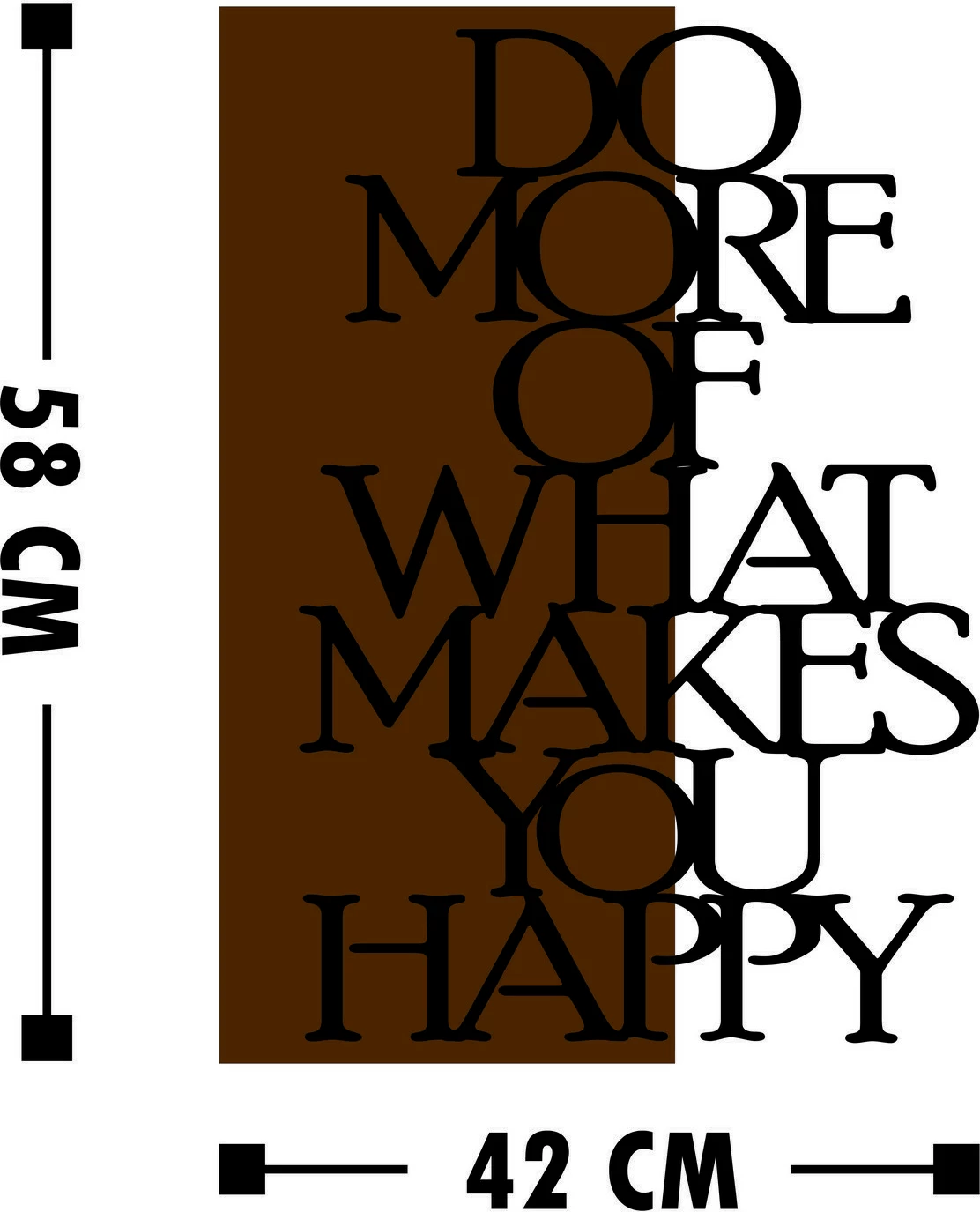 Aksesor dekorativ prej druri për mur, Wallity, ngjyrë arre dhe e zezë, 42x58cm