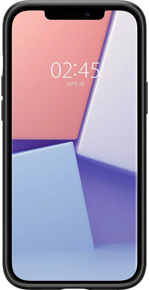 Mbështjellës Spigen Liquid Air për iPhone 12 / iPhone 12 Pro, Mat Zi