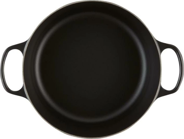 tenxhere gize rrethore me kapak, Le Creuset Signature 24 cm, e zezë