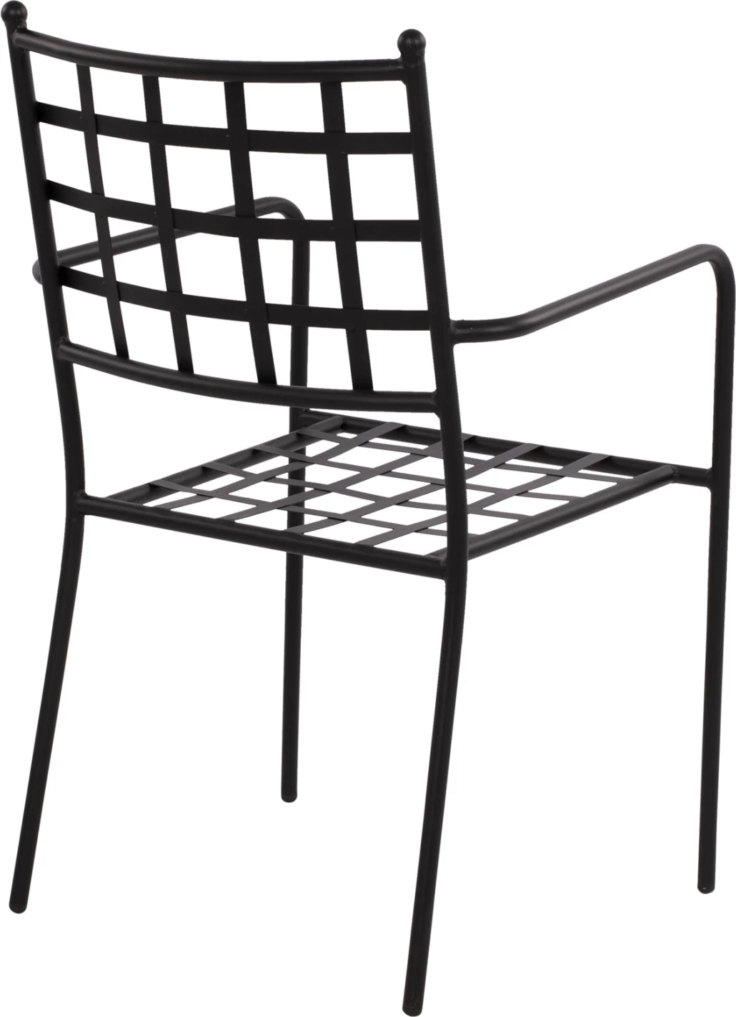 Karrige metalike me krahë, ngjyrë e zezë, FH5508, 46x58x88 cm