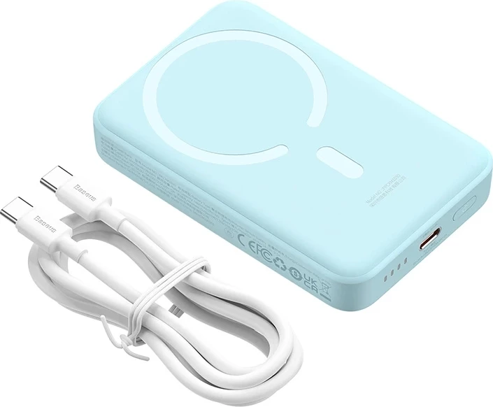 Powerbank Baseus PPCX110203, 10000mAh, 30W, USB-C, wireless, kaltër