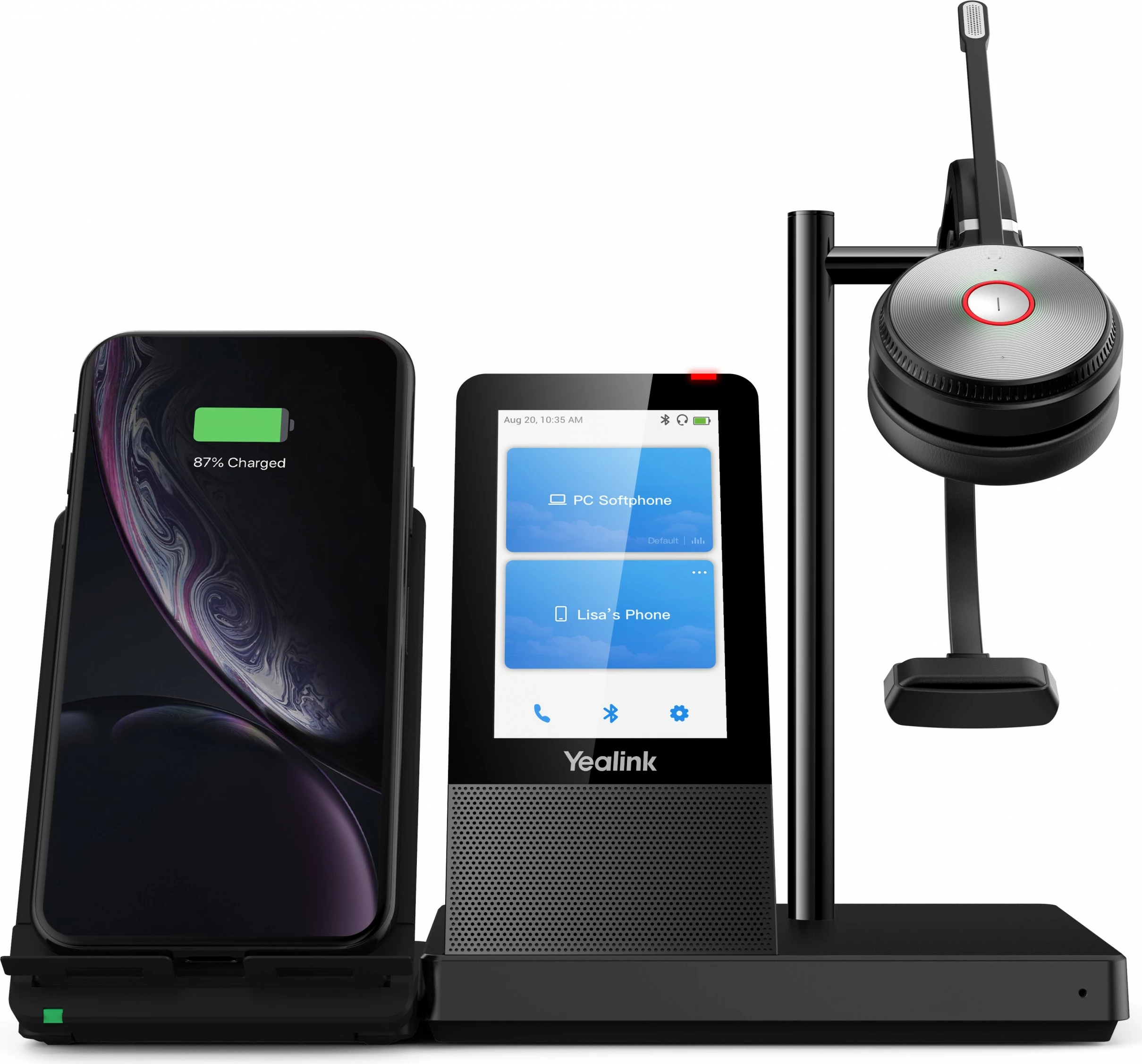 Kufje pa tela Yealink WH66 Mono UC-DECT, Zyrë/Qendër thirrjesh, E zezë