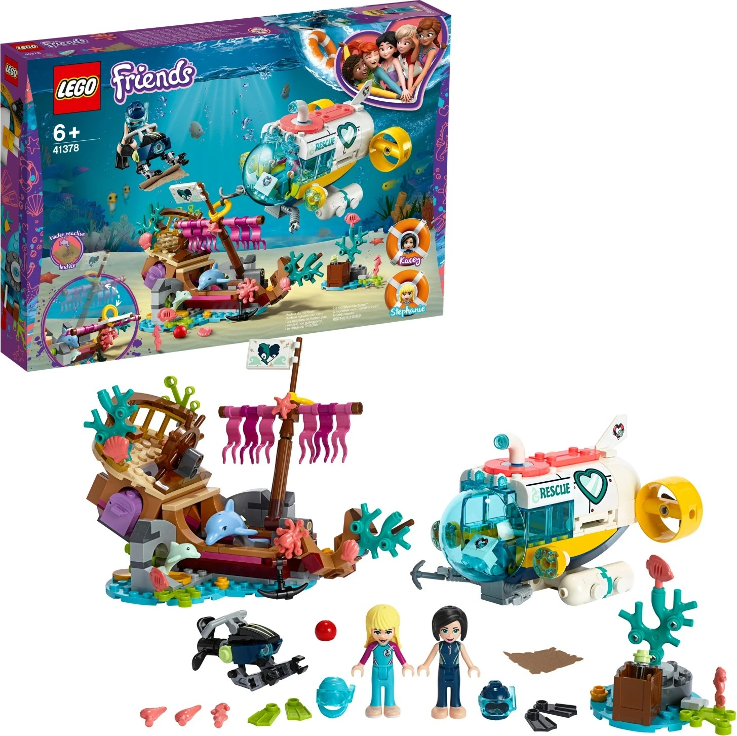 Set ndërtimi LEGO Friends Dolphins Rescue Mission 41378, 363 pjesë, shumëngjyrësh