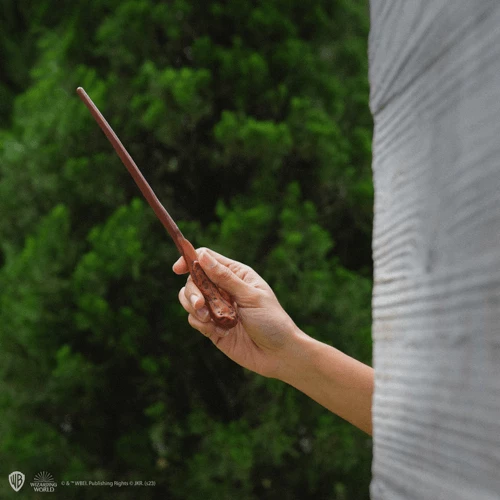 Stilolaps replikë shkop magjik Cinereplicas Harry Potter Ron Weasley 25.3 cm, me bazament dhe shënues libri, kafe