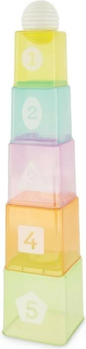 Set gotash edukative B-kids Infantino Cups & Ball, 5 pjesë, multingjyrëshe