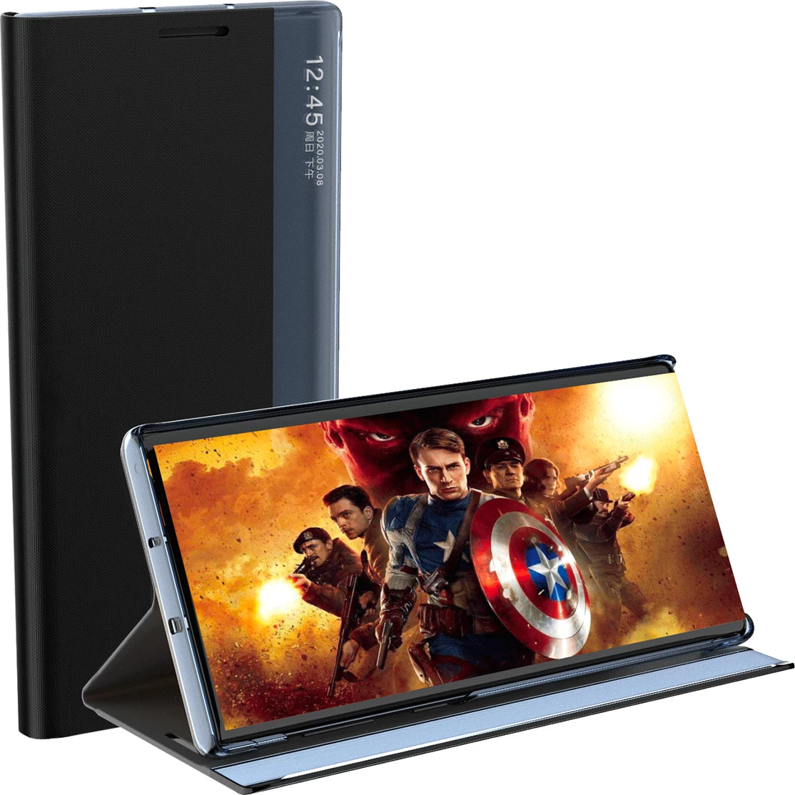 Mbështjellës Hurtel New Sleep Case për Xiaomi Redmi Note 12 5G / Poco X5 5G, me kapak dhe qëndrim, Blu