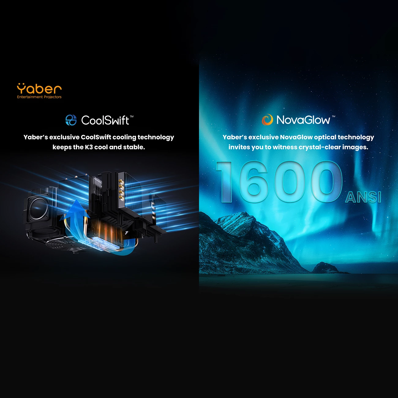 Projektor multimedial Yaber K3, FullHD 1080p, JBL 15W, Google TV, i zi